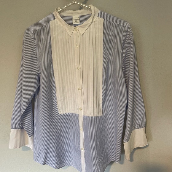 J. Crew Tops - J. Crew Blue and White Tux-style Button Down Shirt